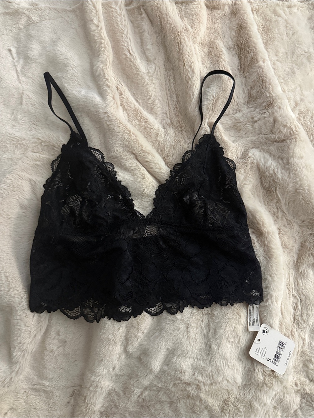 NWT Free People Black Lace Bralette